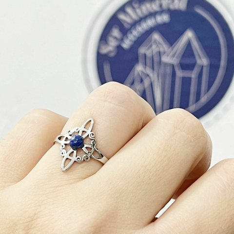 ANILLO NUDO DE BRUJA ACERO LAPISLAZULI