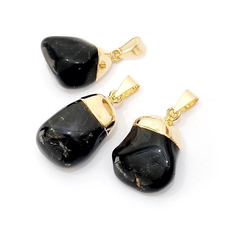 DIJE ROLADO ONIX NEGRO DORADO