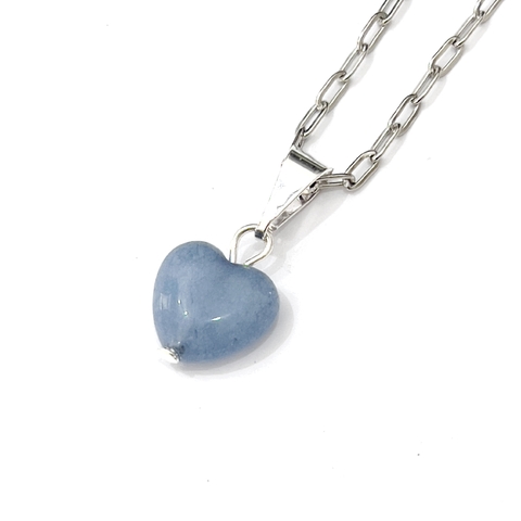 COLLAR CUORE CUARZO AZUL