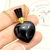 COLLAR PERFUMERO CORAZON DE OBSIDIANA DORADO - comprar online