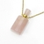 COLLAR PERFUMERO BOTELLA RECTA CUARZO ROSA DORADO - Ser Mineral Accesorios