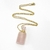 Imagen de COLLAR PERFUMERO BOTELLA RECTA CUARZO ROSA DORADO