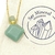 COLLAR PERFUMERO BOTELLA ROMBO CUARZO VERDE DORADO - tienda online