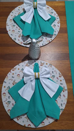 Imagem do PORTA GUARDANAPO DE LAÇO BRANCO NATALINO