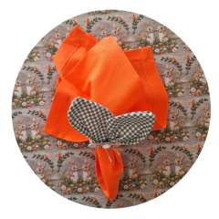 KIT CAPA DE SOUSPLAT GUIRLANDA COELHOS + GUARDANAPO E PORTA GUARDANAPO - 2 LUGARES - comprar online