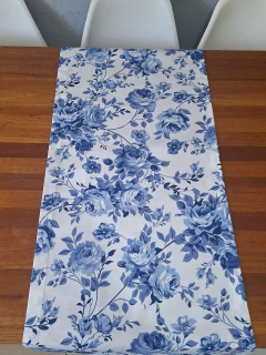 TRILHO DE MESA FLORAL AZUL - comprar online