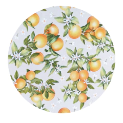 KIT CAPA SOUSPLAT ESTAMPADO LARANJA + GUARDANAPO POÁ VERDE MENTA - 2 LUGARES - comprar online