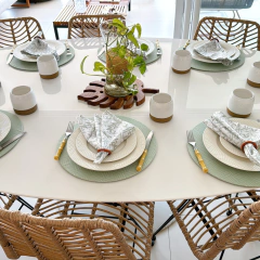 KIT CAPA DE SOUSPLAT + GUARDANAPO - 2 LUGARES - COLEÇÃO FLORES DO BOSQUE - loja online