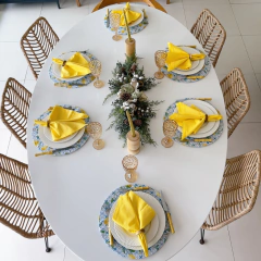 CAPA DE SOUSPLAT ESTAMPADO LIMÃO SICILIANO - MADU HOUSE DECOR