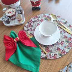 PORTA GUARDANAPO DE LAÇO VERMELHO - MADU HOUSE DECOR