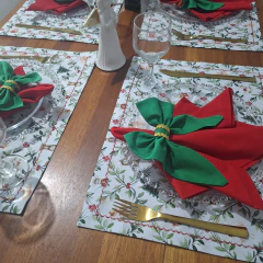 JOGO AMERICANO NATALINO GUIRLANDA - 2 LUGARES - MADU HOUSE DECOR