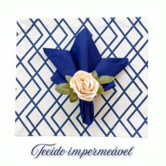 JOGO AMERICANO GEOMÉTRICO AZUL MARINHO + GUARDANAPO AZUL MARINHO - 6 LUGARES - comprar online