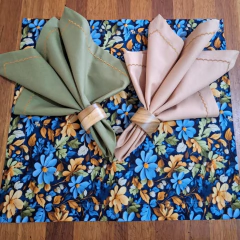 LUGAR AMERICANO FLORAL AZUL 3D