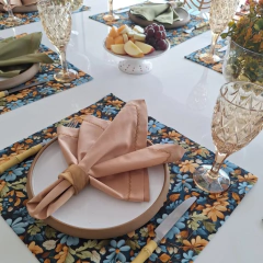 Imagem do JOGO AMERICANO FLORAL AZUL 3D - 2 LUGARES