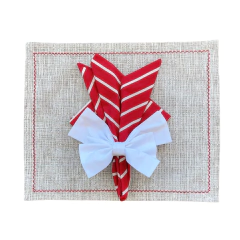 KIT JOGO AMERICANO BEGE RAJADO 2 LUGARES + TRILHO VERMELHO na internet