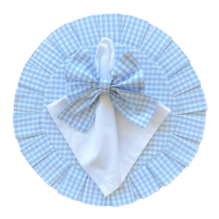 PORTA GUARDANAPO DE LAÇO XADREZ AZUL - loja online