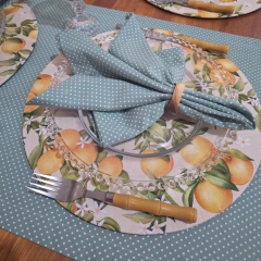 TRILHO DE MESA - POÁ VERDE MENTA - MADU HOUSE DECOR