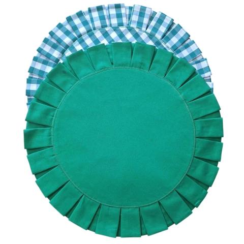 LUGAR AMERICANO REDONDO DUPLA FACE XADREZ/ VERDE - comprar online