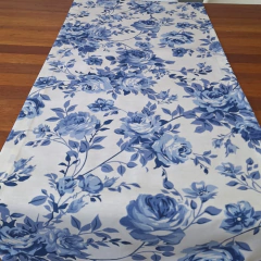 KIT JOGO AMERICANO FLORAL AZUL 2 LUGARES + TRILHO FLORAL AZUL - MADU HOUSE DECOR