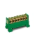 Barramento de Distribuição KS003/7G - 7 Vias - Verde + Suporte Trilho Din