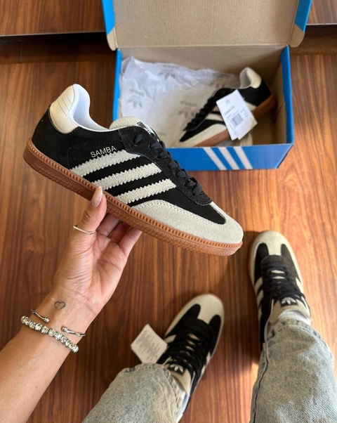 ADIDAS SAMBA COURO LEGÍTIMO - PRETO - comprar online