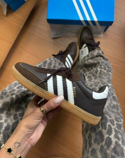 ADIDAS SAMBA COURO LEGÍTIMO MARROM - comprar online
