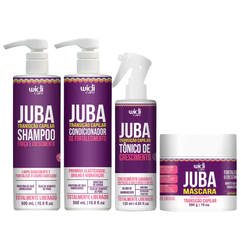 Kit Juba Transição - Shampoo + Condicionador + Máscara + Tônico Widi Care
