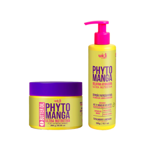 Kit Widi Care Phytomanga com Máscara Butter Oil UltraNutritiva e Gelatina Ativadora UltraNutritiva 300g para cabelos cacheados e ressecados