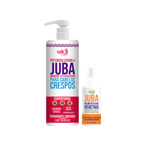 Kit Widi Care Juba com gommage texturizadora de 1kg e finalizador blend de óleos vegetais para cabelos crespos