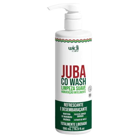 Co Wash Limpeza Juba da Widi Care 500 ml, produto para limpeza suave e hidratação de cabelos cacheados, crespos, ondulados e quimicamente tratados.