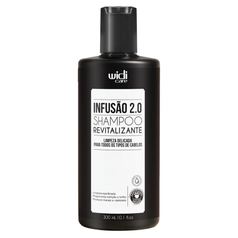 Shampoo Revitalizante Infusão 2.0 da Widi Care, indicado para todos os tipos de cabelo.