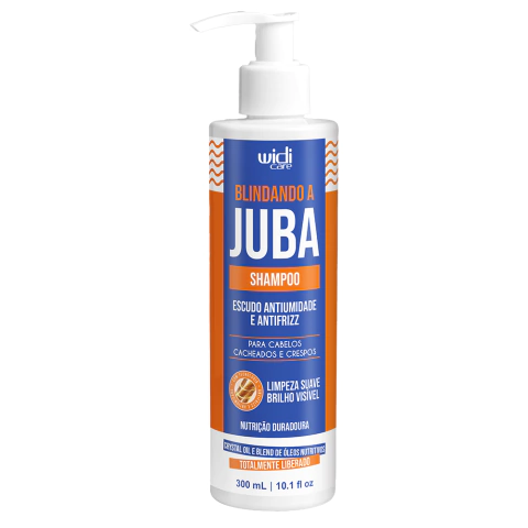 Shampoo Blindando a Juba Escudo Antiumidade e Antifrizz Widi Care 300 ml para cabelos cacheados e crespos.