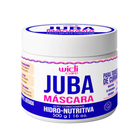 Mascara Hidro-Nutritiva Juba da Widi Care, pote de 500g, indicada para cabelos cacheados e crespos