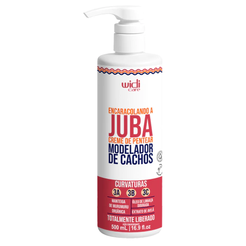 Creme de Pentear Encaracolando A Juba Widi Care 500 ml para cabelos cacheados, embalagem com pump