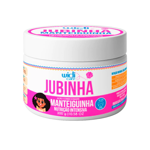 Mascara de nutrição intensiva Widi Care Jubinha Manteiguinha 300g para cabelos cacheados e crespos infantis