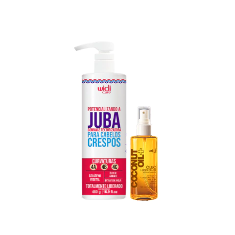 Kit Widi Care Finalização com Gommage Juba 480g e Óleo Coconut 120ml para cabelos crespos