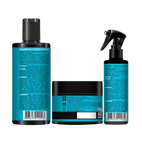 Kit Cabeleira - Shampoo + Máscara + Fluido Fortificante Widi Care
