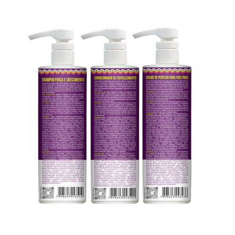 Kit Juba Transição - Shampoo 500ml + Condicionador 500ml + Creme de Pentear Textura Leve 500ml Widi Care
