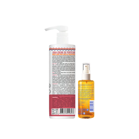Verso do Kit Widi Care Finalização com creme de pentear Encaracolando a Juba 500g e óleo Argan Oil 120ml para cabelos cacheados