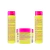 Verso do Kit Widi Care Phytomanga com shampoo, máscara de tratamento 300g e finalizador, embalagens amarelas com tampa rosa, indicado para nutrição capilar