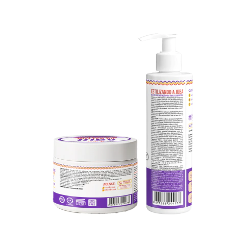Kit Widi Care Juba com Máscara Butter Oil Antiporosidade e Gelatina Super Definição 300g para cabelos cacheados, crespos e ondulados