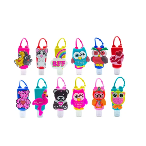 Frasco Porta Álcool Gel Mochila Chaveiro Silicone Sortido