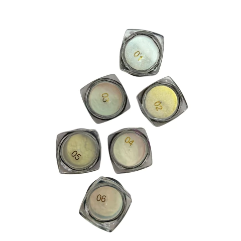 Decoração Pó cromado para Unhas kit com 6 - Colorido