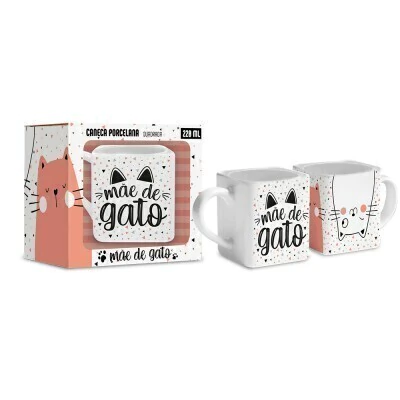 Caneca Quadrada Mãe de Gato