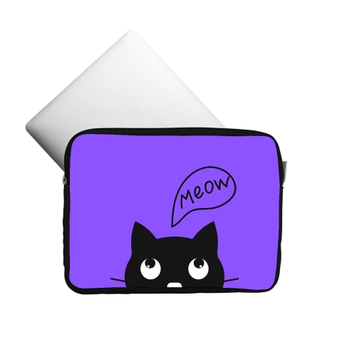 Capa Para Notebook Case Pasta Com Zíper Gatinho Miau