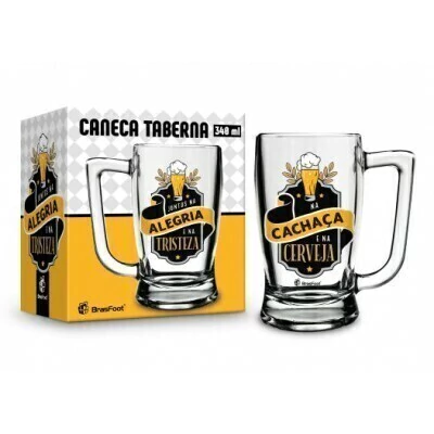 Caneca Vidro Juntos na Cerveja