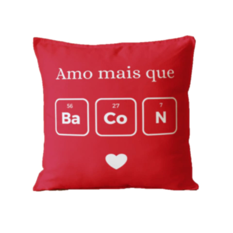 Almofada 40x40 Cheia Com Refil Amo Mais Que Bacon - comprar online