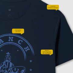 Camiseta masculina de algodão com estampa brasao ranch sorting.