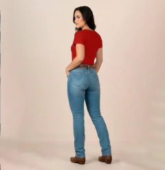 Camiseta feminina de algodão com estampa Saddle Up