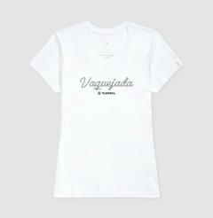 Camiseta feminina de algodão com estampa vaquejada corda